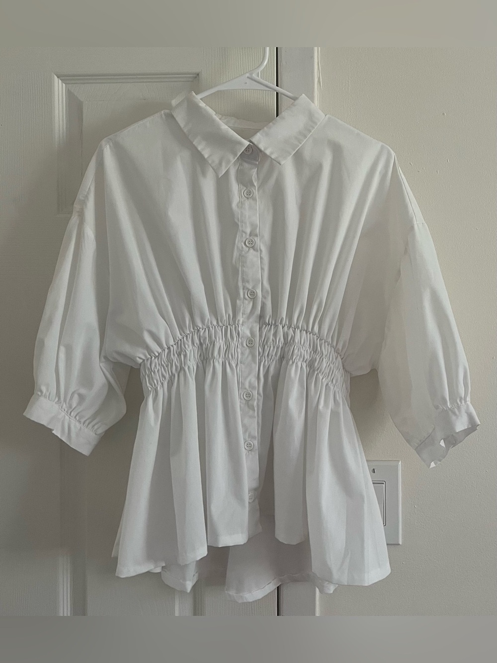 White Buttoned Flowy Shirt